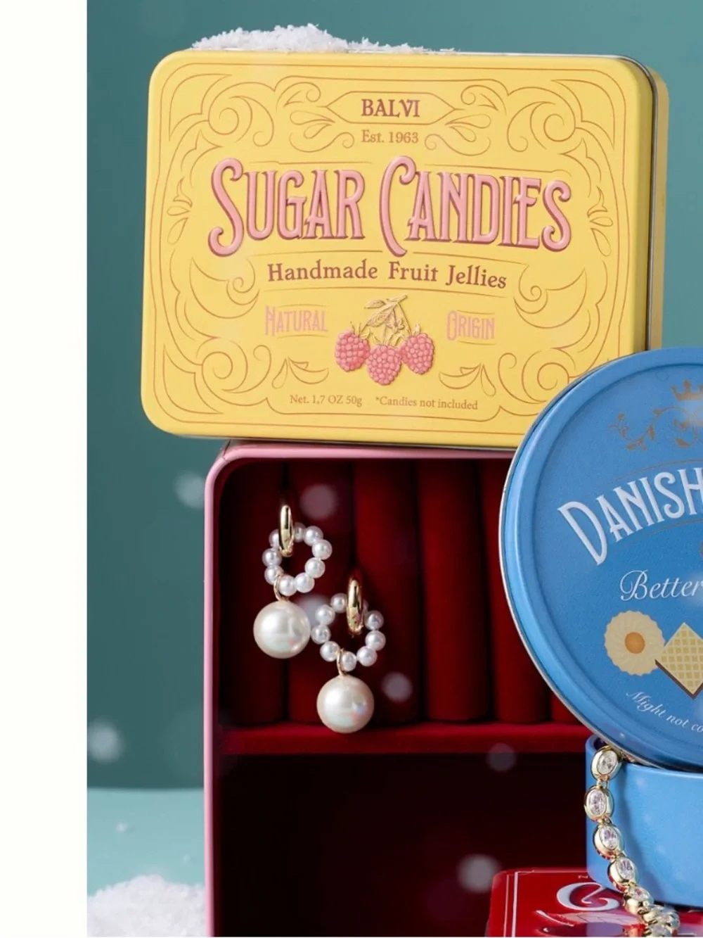 Anthropologie Jewelry Box Sweets Tin Sugar Candies Trinket Container New